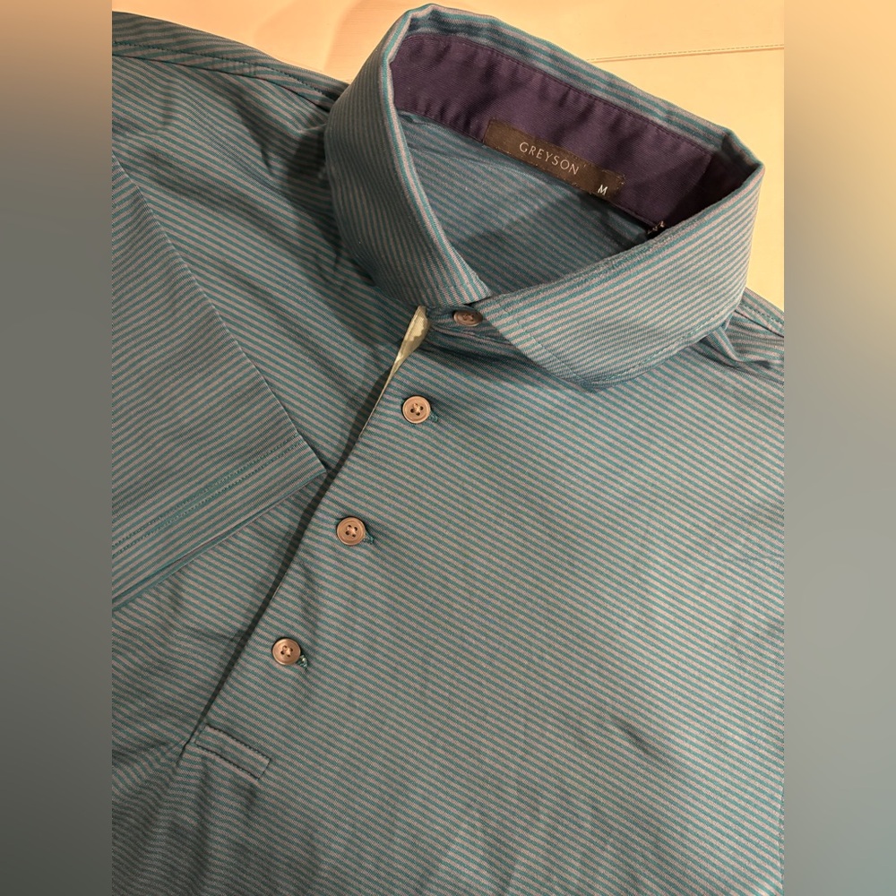 Greyson Golf Polo, Striped, Performance Casual, Classy Breathable